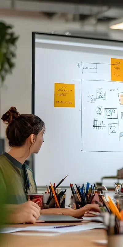 Beeld van digibord jongen in de klas
