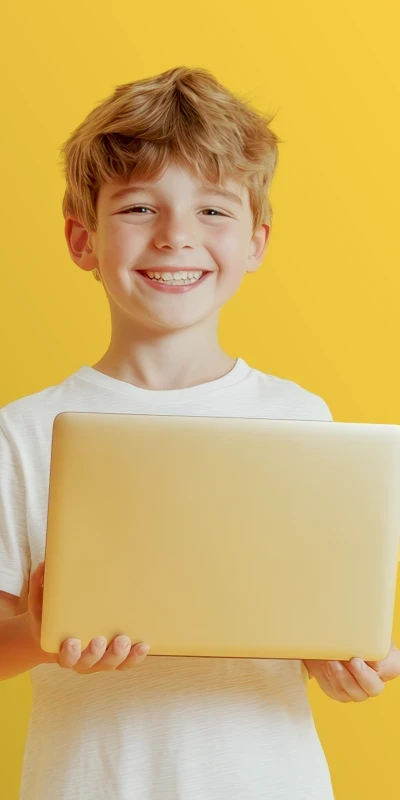 Jongen met laptop